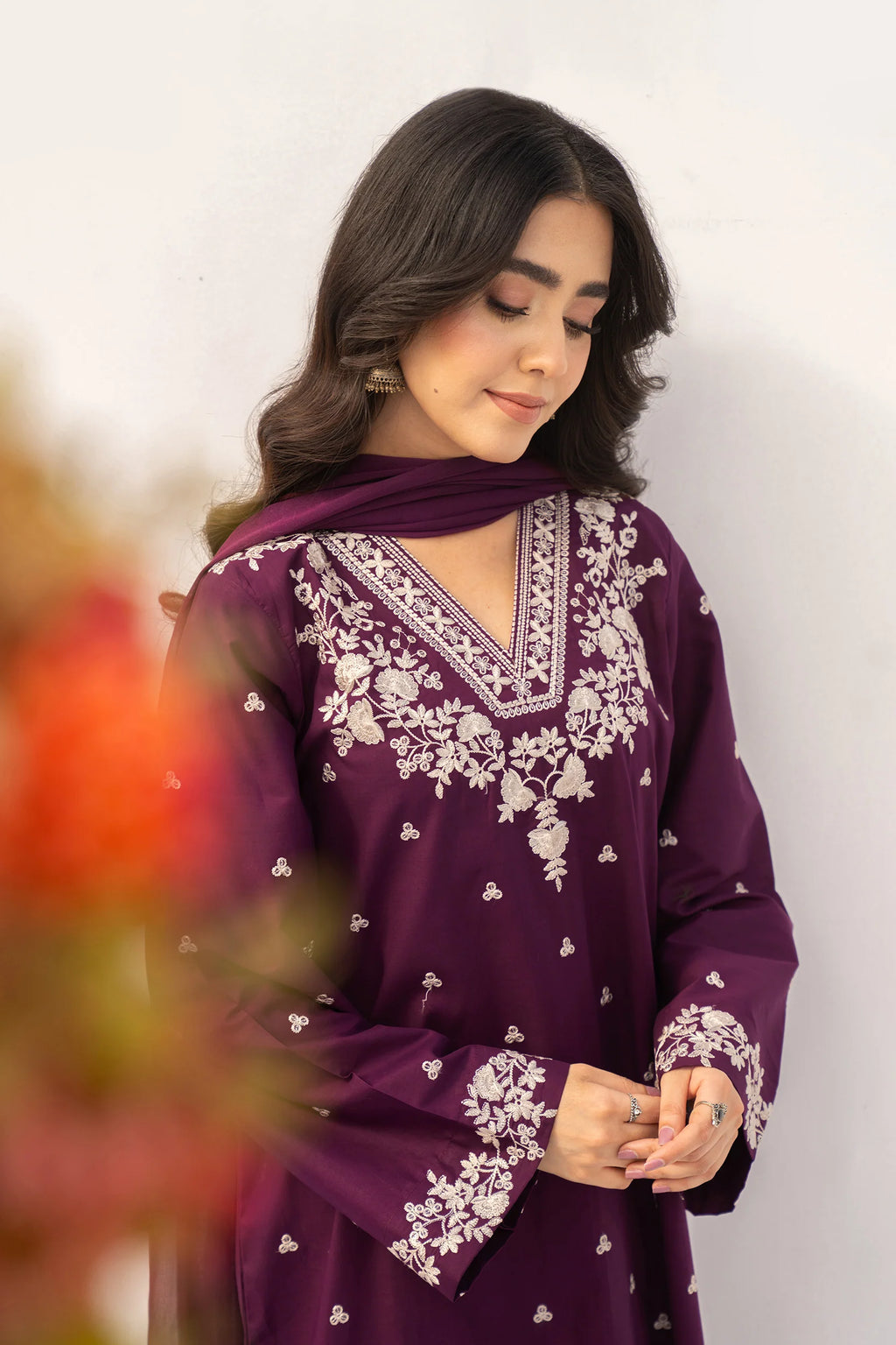 2 PIECE-EMBROIDERED UNSTITCHED LAWN