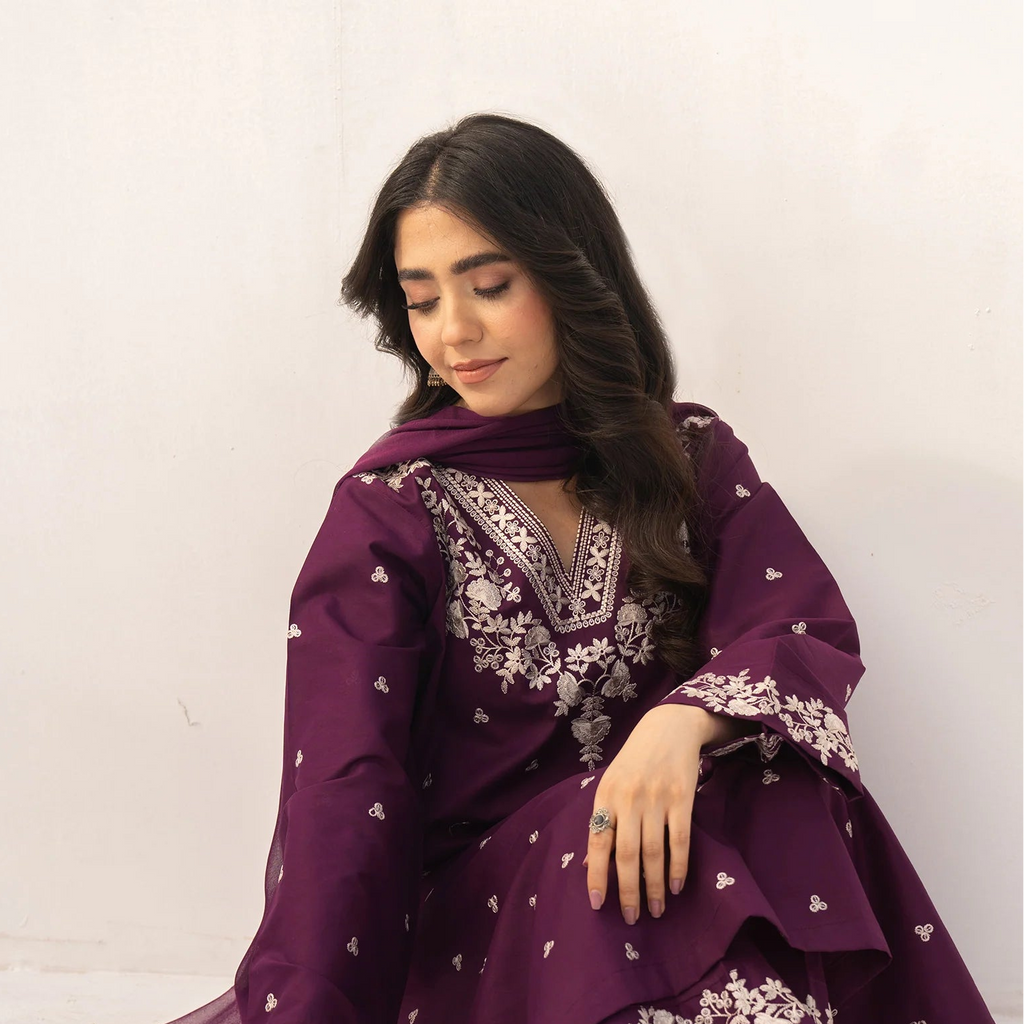 2 PIECE-EMBROIDERED UNSTITCHED LAWN