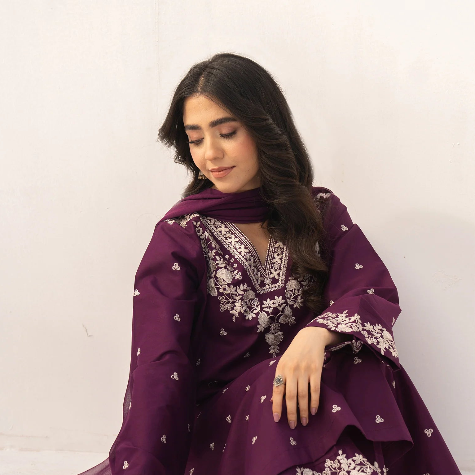 2 PIECE-EMBROIDERED UNSTITCHED LAWN