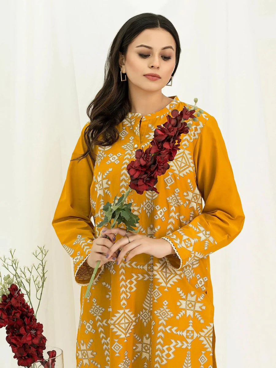 2 PIECE-EMBROIDERED UNSTITCHED LAWN