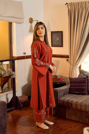2 PIECE-EMBROIDERED UNSTITCHED LAWN