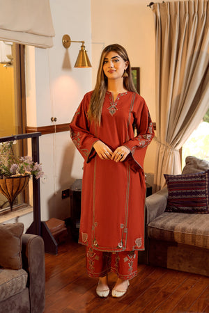 2 PIECE-EMBROIDERED UNSTITCHED LAWN