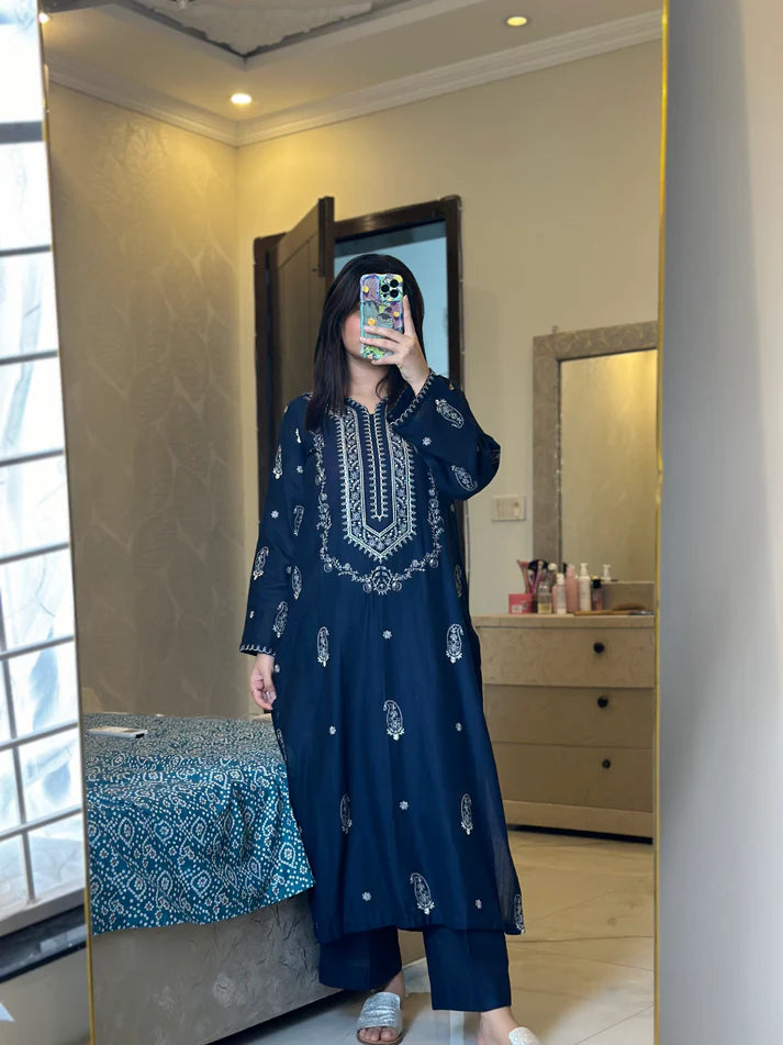 2 PIECE-EMBROIDERED UNSTITCHED LAWN