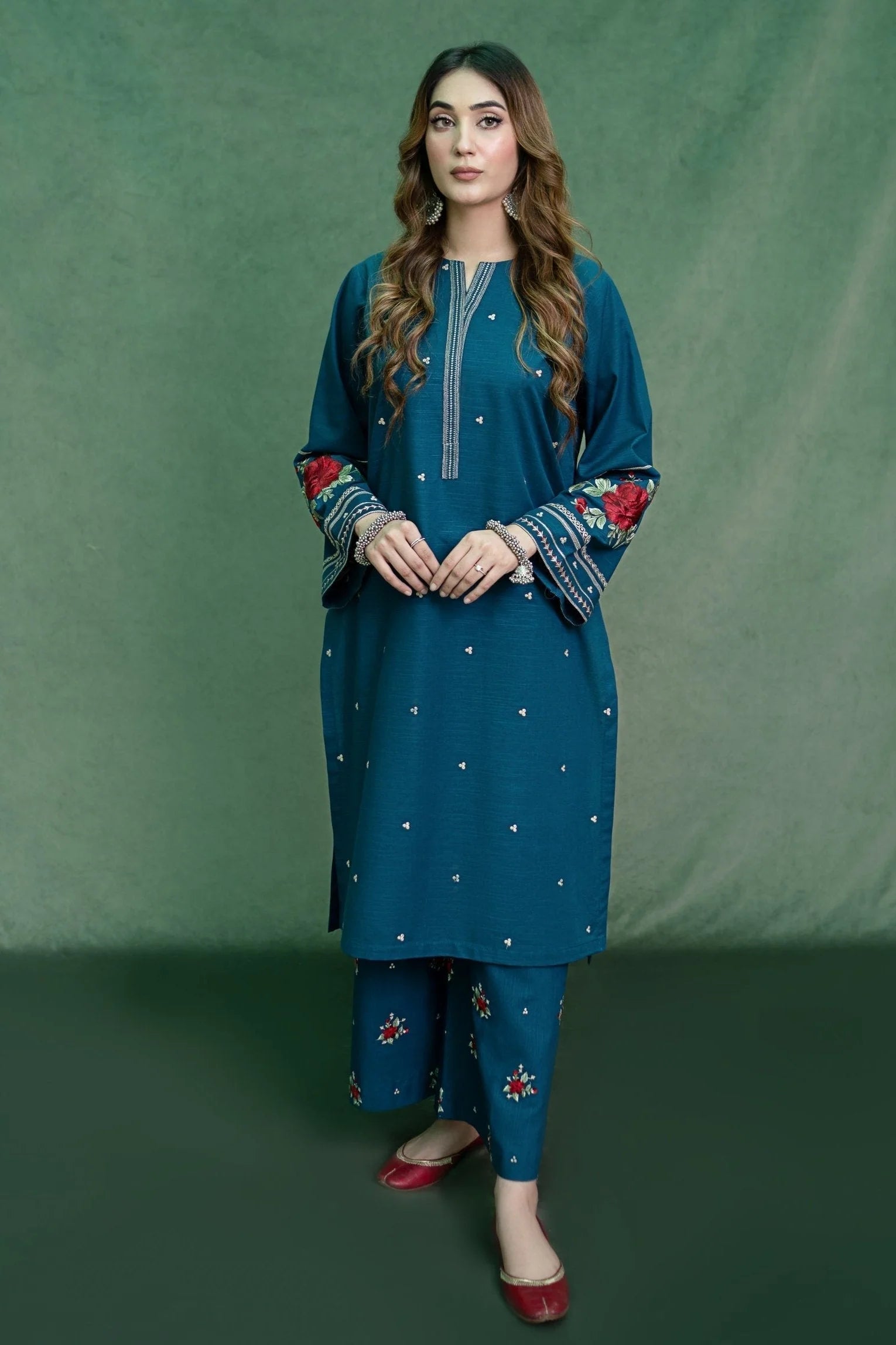 2 PIECE-EMBROIDERED UNSTITCHED LAWN