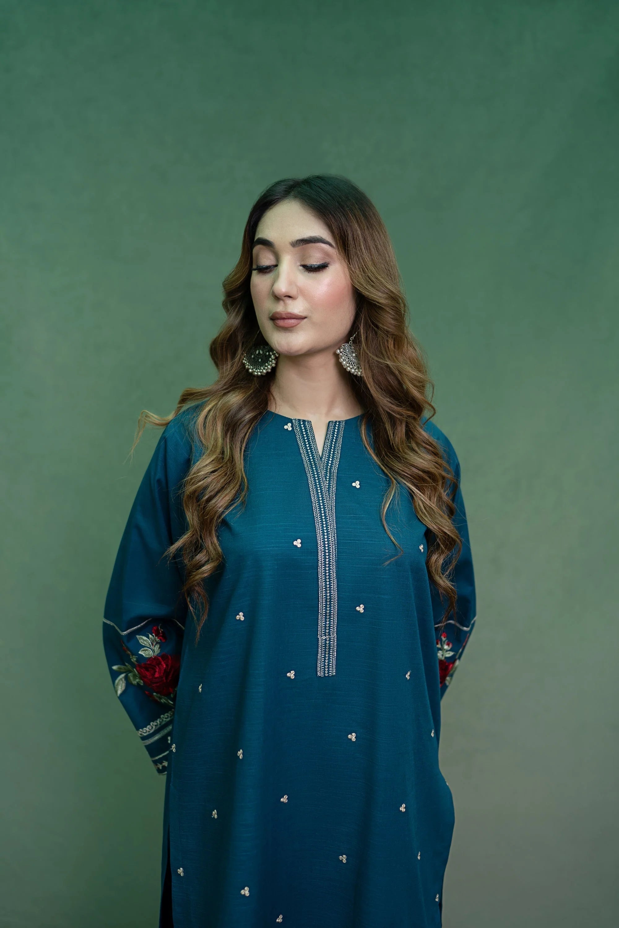2 PIECE-EMBROIDERED UNSTITCHED LAWN