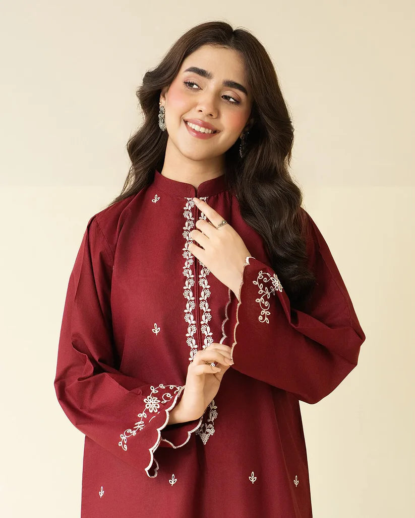 2 PIECE-EMBROIDERED UNSTITCHED LAWN