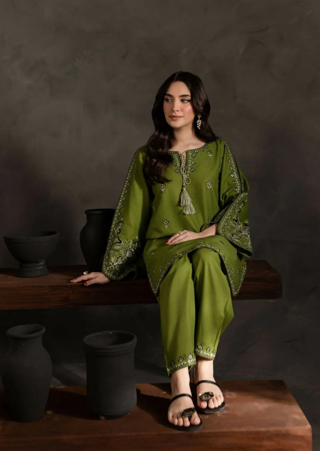 2 PIECE-EMBROIDERED UNSTITCHED LAWN